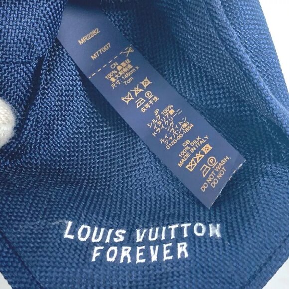 LOUIS VUITTON M77007 Cravat Vivienne Accessories Necktie silk Navy - Picture 8 of 10